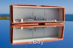Royal Navy Hms Leander Recognition Bassett Lowke Waterline Model Ship Boxed Mint