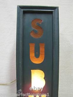 SUBWAY Old Sign back lite metal front w custom lighted wooden box frame