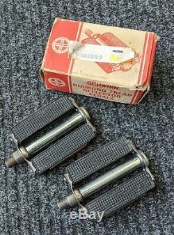 Schwinn Bicycle KRATE Stingray NOS Pedals Mint in Box Full Size Diamond