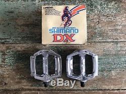 Shimano DX BMX Pedals Silver New Old Stock Boxed 80's