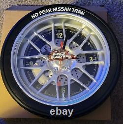 Sobe No Fear Tire Clock. New in Box. Would be great for any Mechanic shop