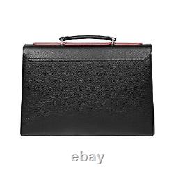 Tonino Lamborghini Leather Briefcase Red, Laptop Compartment with Dust Bag