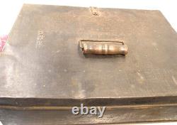 VINTAGE CENTRAL OF GEORGIA RAILROAD C of GA R. R. METAL TOOL BOX CHEST WithHANDLE