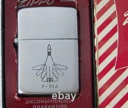 VTG 1950's USAF General Dynamics F-111A Jet Bomber Aircraft Zippo Lighter with Box