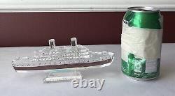 VTG Crystal Queen Elizabeth (1939-1972) Cruise Ship Figurine In Box/ Cunard