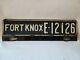 Vintage 1940s Fort Knox Kentucky Cut in lower corner Topper License Plate 1021