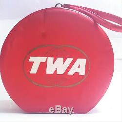 Vintage 60s TWA Airlines Travel Case Hat Box Attendant Luggage Stewardess USA