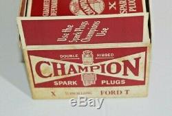 Vintage Champion X Ford MODEL T 1/2 Inch Spark Plugs FULL BOX OF 10 NIB