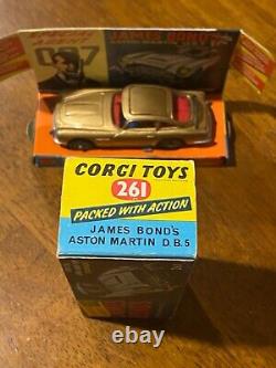 Vintage Corgi Toys No. 261 MIB Aston Martin DB5 James Bond 007 Bin #5