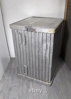 Vintage Crescent Metal Aluminum Catering Container Aircraft Galley Box Storage