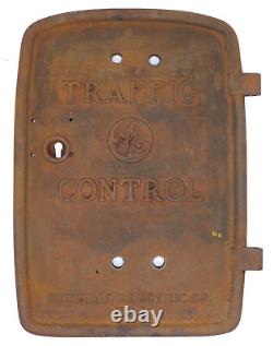 Vintage GE Traffic Control Light Signal Lense Box door only cast man cave