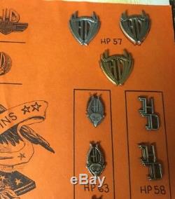 Vintage Harley-Davidson 1980s Vendor Sample Pin Set, Homemade Box Very Rare