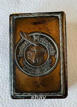 Vintage Indian Motorcycle Copper Color Match Holder Box Hendee Power Plus Motor