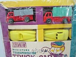 Vintage Irwin Miniature Transportation Truck & Car Fleet Toy Set Unopened Nos