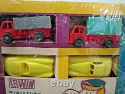 Vintage Irwin Miniature Transportation Truck & Car Fleet Toy Set Unopened Nos