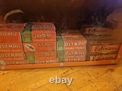 Vintage Man cave lot 58x Spark Plugs In Display Box Olympic And Edison