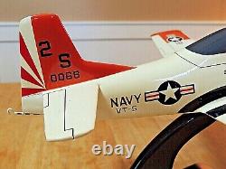 Vintage Military Desktop Model Navy Fighter Airplane VT-5 Dry Wood Model, Boxed