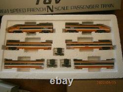 Vintage N gauge Bachmann TGV French Passenger Train Set with track in box