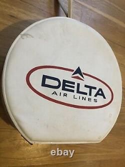 Vintage Rare Delta Airlines Hat Box Cosmetic Bag Luggage 1960s Tolin Mfg Miami