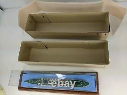 Vintage SS United States Lines Model Ship Waterline Display Box Travel Souvenir