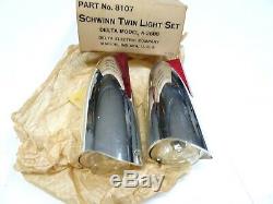 Vintage Schwinn Twin Panther III Bicycle Lights In Box Nos