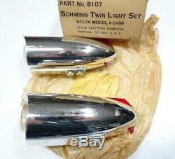 Vintage Schwinn Twin Panther III Bicycle Lights In Box Nos