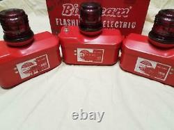 Vintage Teledyne Big Beam Flashing Electric Flare Kit Set of 3 with Metal Box