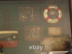 Vintage Titanic Wooden Model in Large 42 Shadow Box Very Cool