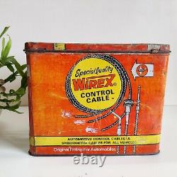 Vintage Wirex Control Cable Advertising Tin Box Automobile Transportation