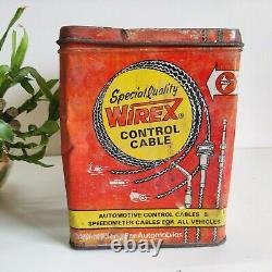 Vintage Wirex Control Cable Advertising Tin Box Automobile Transportation