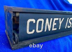 Vintage c1030's New York City Coney Island/Others Subway Roll Sign Box-Working