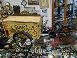 Vintage style tricycle advertising sign baker/bread box! 80/40/26cm