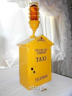 YELLOW CAB TAXI Call Box Telephone Phone Stand Station Car Driver Gamewell