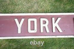 York Road Huge Original Railway Signal Box Wooden Sign Railwayana